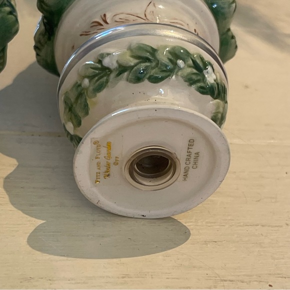 Vintage Fitz and Floyd Salt Pepper Shakers Winter Garden Topiary Holiday Decor - Picture 6 of 9